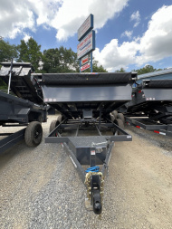 New 2024 Lamar Dump Trailer / DM771025 Series / 77" x 10' / Tarp / Ramps / 2-5200# Electric Brake Axles / 18" High Sides / Combo Rear Gate