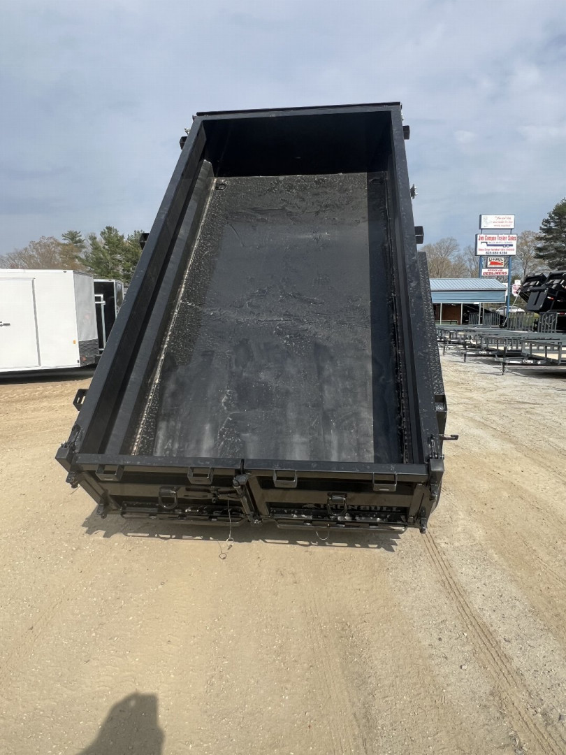 New 2024 Iron Bull DumpTrailers / DTB Series / 72" Wide x 12' Long / Scissor Hoist / 2-5200 # Electric Brake Axles / 24" High Sides / Combo Rear Gate / Tarp System