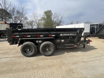 New 2024 Iron Bull DumpTrailers / DTB Series / 72" Wide x 12' Long / Scissor Hoist / 2-5200 # Electric Brake Axles / 24" High Sides / Combo Rear Gate / Tarp System