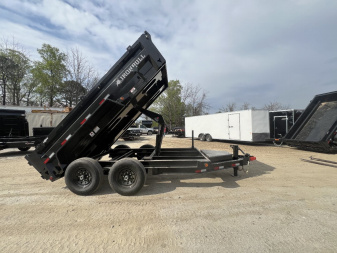 New 2024 Iron Bull DumpTrailers / DTB Series / 72" Wide x 12' Long / Scissor Hoist / 2-5200 # Electric Brake Axles / 24" High Sides / Combo Rear Gate / Tarp System