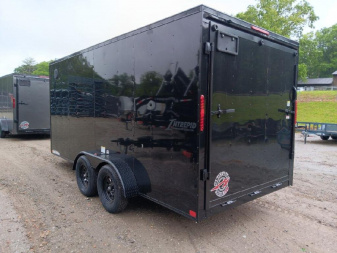 New 2025 Homesteader Trailers / 716IT Intrepid / 7' Interior Height / .030 Black Aluminum w/ Black Out Pkg / Ramp Rear Door / 32" Side Door w/ RV Lock/ 4 Recessed Floor D-Rings
