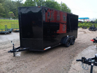 New 2025 Homesteader Trailers / 716IT Intrepid / 7' Interior Height / .030 Black Aluminum w/ Black Out Pkg / Ramp Rear Door / 32" Side Door w/ RV Lock/ 4 Recessed Floor D-Rings