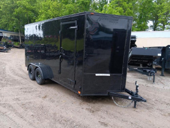 New 2025 Homesteader Trailers / 716IT Intrepid / 7' Interior Height / .030 Black Aluminum w/ Black Out Pkg / Ramp Rear Door / 32" Side Door w/ RV Lock/ 4 Recessed Floor D-Rings