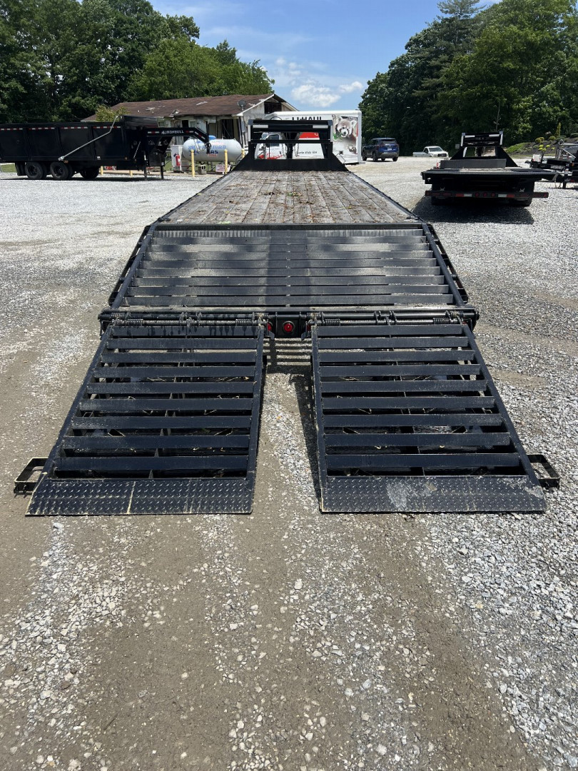New 2023 Iron Bull GooseneckTrailer / FTG Series / 102" Wide x 30' Long, (25'Flat 5'Dovetail w/ Rampage Deck Level Ramps / 8 Ton Capacity / 17.5" Tire & Wheel w/ Spare Tire & Wheel