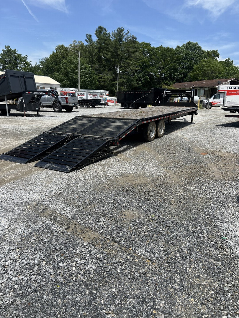 New 2023 Iron Bull GooseneckTrailer / FTG Series / 102" Wide x 30' Long, (25'Flat 5'Dovetail w/ Rampage Deck Level Ramps / 8 Ton Capacity / 17.5" Tire & Wheel w/ Spare Tire & Wheel
