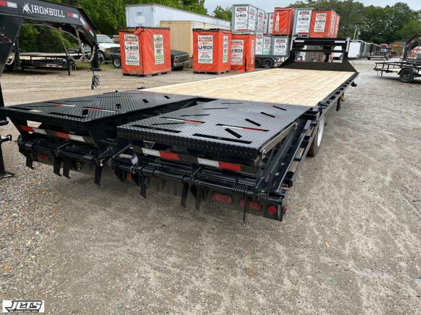 New 2023 Iron Bull GooseneckTrailer / FTG Series / 102" Wide x 30' Long, (25'Flat 5'Dovetail w/ Rampage Deck Level Ramps / 8 Ton Capacity / 17.5" Tire & Wheel w/ Spare Tire & Wheel