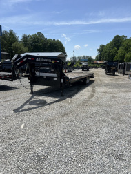 New 2023 Iron Bull GooseneckTrailer / FTG Series / 102" Wide x 30' Long, (25'Flat 5'Dovetail w/ Rampage Deck Level Ramps / 8 Ton Capacity / 17.5" Tire & Wheel w/ Spare Tire & Wheel