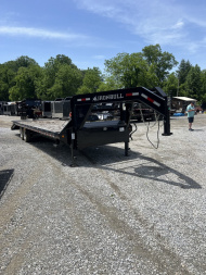 New 2023 Iron Bull GooseneckTrailer / FTG Series / 102" Wide x 30' Long, (25'Flat 5'Dovetail w/ Rampage Deck Level Ramps / 8 Ton Capacity / 17.5" Tire & Wheel w/ Spare Tire & Wheel