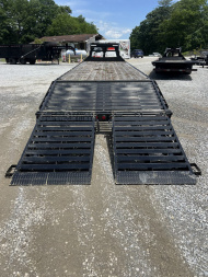 New 2023 Iron Bull GooseneckTrailer / FTG Series / 102" Wide x 30' Long, (25'Flat 5'Dovetail w/ Rampage Deck Level Ramps / 8 Ton Capacity / 17.5" Tire & Wheel w/ Spare Tire & Wheel