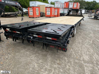 New 2023 Iron Bull GooseneckTrailer / FTG Series / 102" Wide x 30' Long, (25'Flat 5'Dovetail w/ Rampage Deck Level Ramps / 8 Ton Capacity / 17.5" Tire & Wheel w/ Spare Tire & Wheel