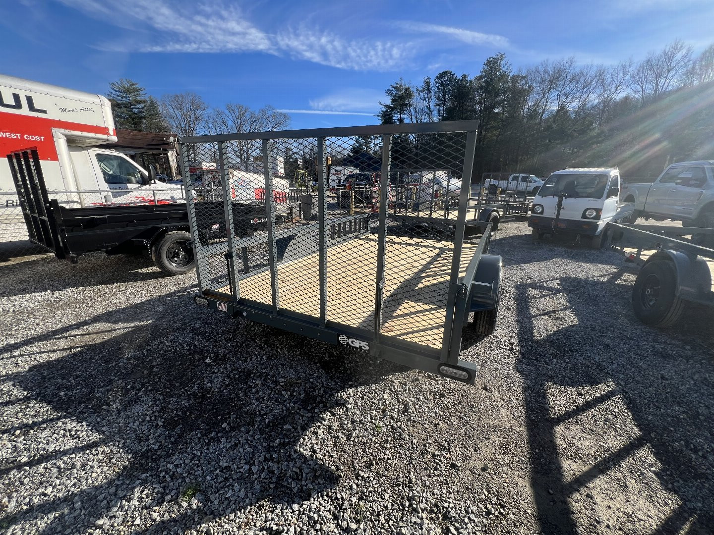 New 2024 GPS Trailers ATV 7' x 12' 3.5K Axle Side Ramps 4' Rear Mesh Gate