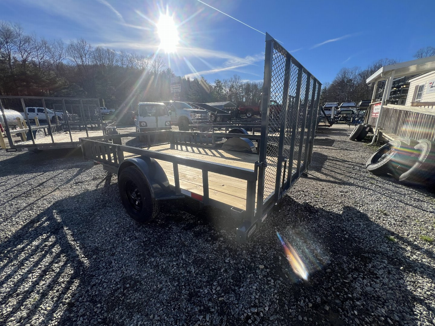 New 2024 GPS Trailers ATV 7' x 12' 3.5K Axle Side Ramps 4' Rear Mesh Gate