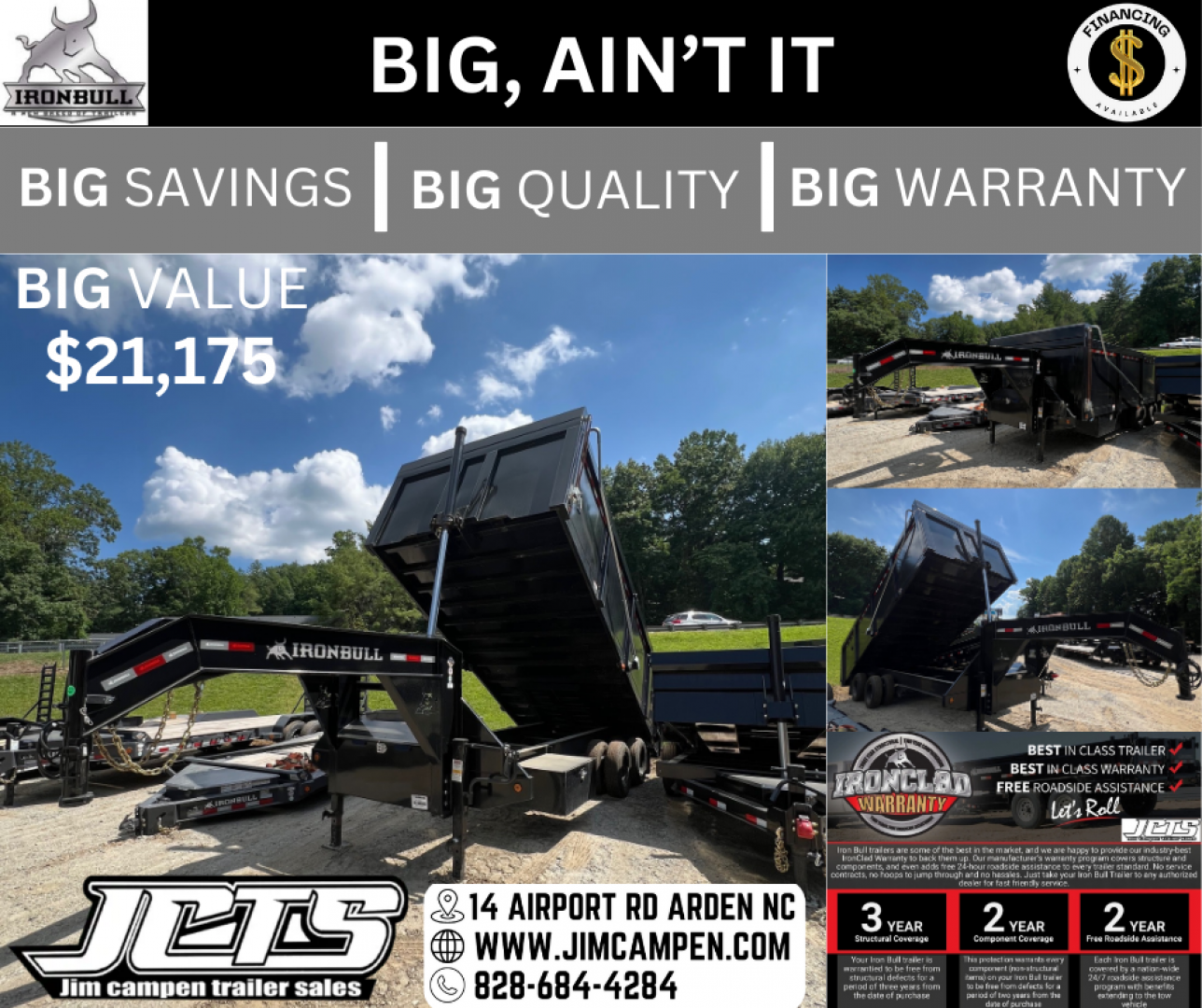 New 2023 Iron Bull DMG Series / 102" Wide x 20' Long / 4' High Sides / Barn Door Gates / 2-10,000# Axles / Black In color / Telescopic Hoist / Side Arm Tarp System