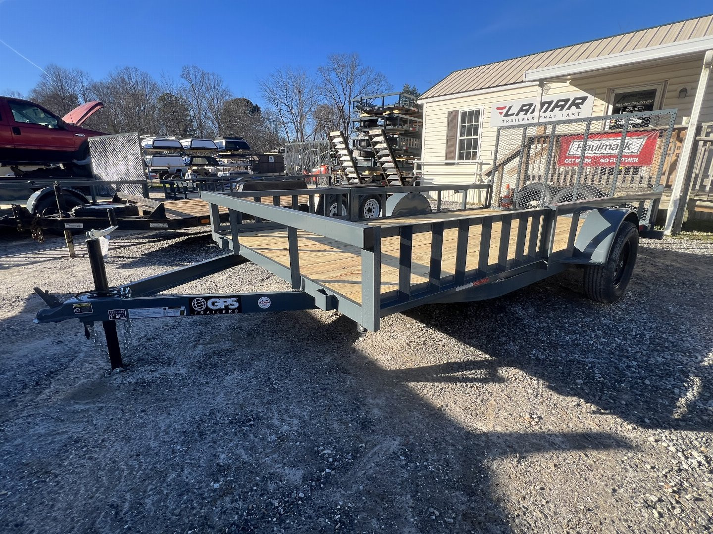 New 2024 GPS Trailers ATV 7' x 14'  3.5K Axle Side Ramps 4' Rear Mesh Gate