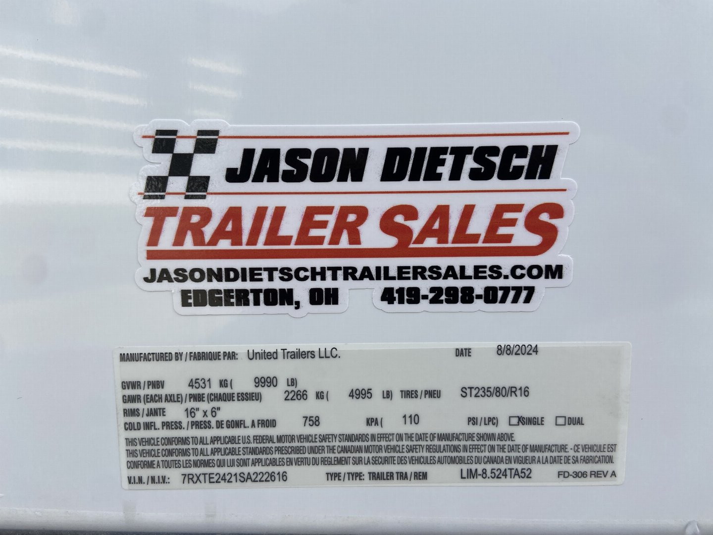 New United LIM 24' Racing Trailer