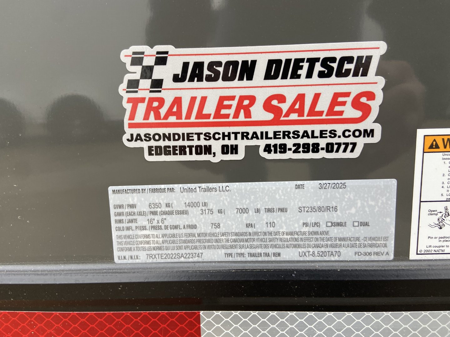 New United UXT 20' Enclosed Cargo Trailer