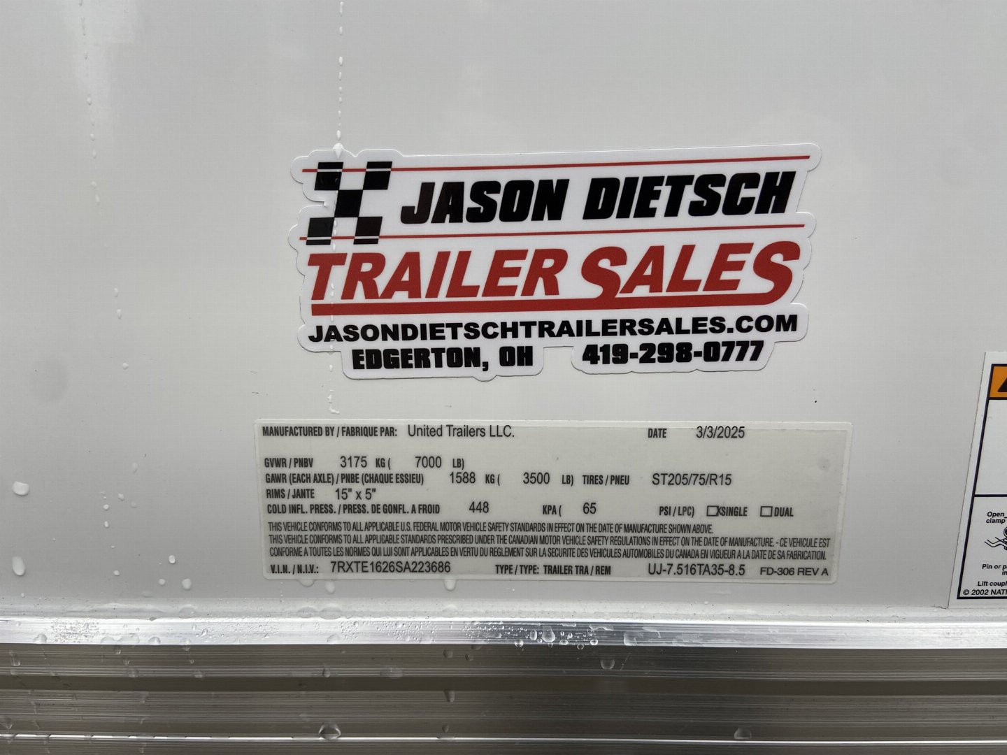 New United 16' V-Nose Enclosed Cargo Trailer
