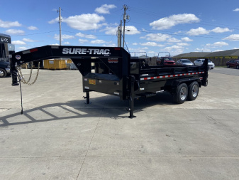 New Sure-Trac 7x14 Telescopic Dump Gooseneck