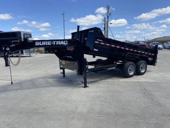 New Sure-Trac 7x14 Telescopic Dump Gooseneck