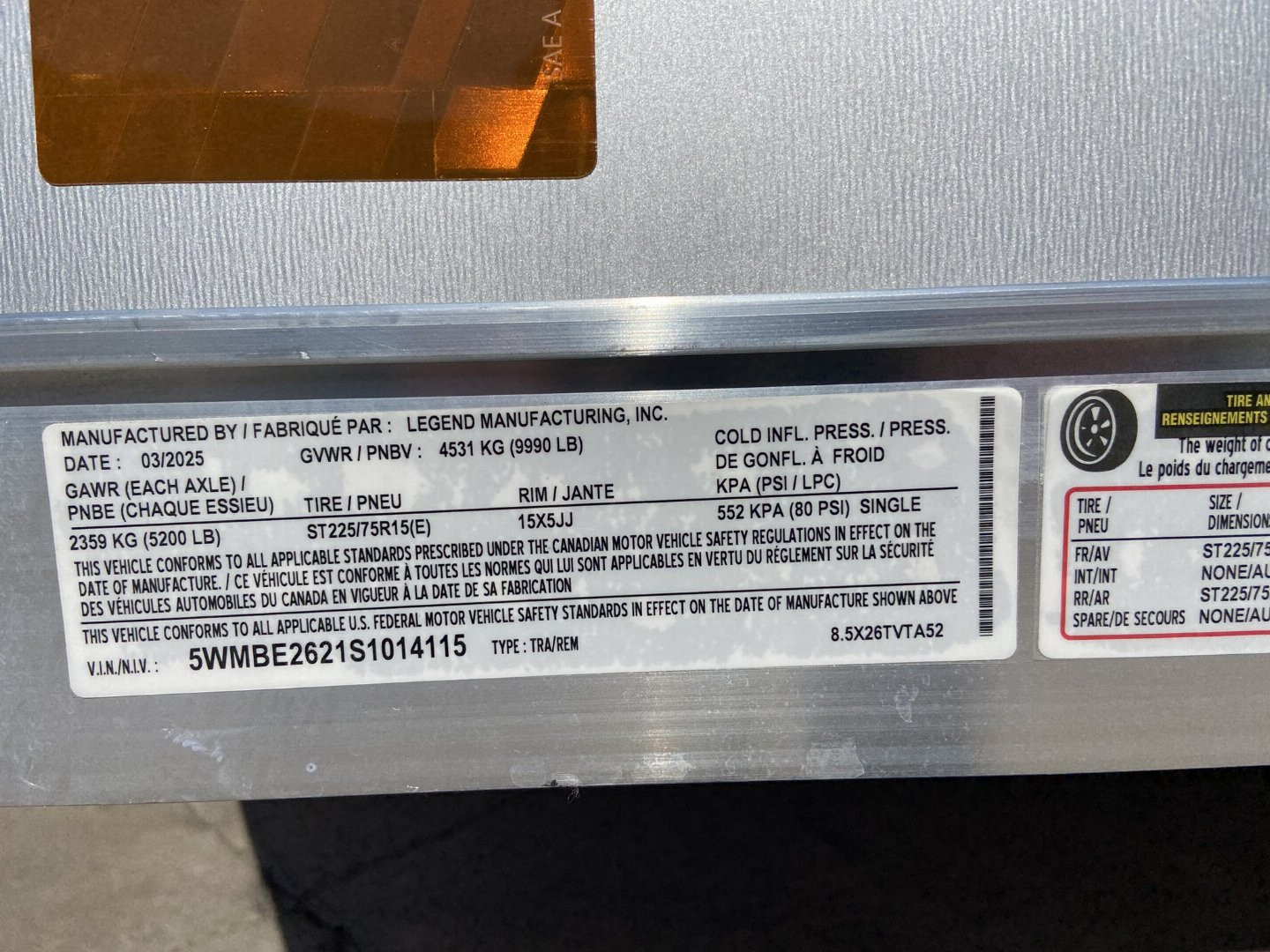 New Legend 26' Enclosed V-Nosed Cargo Trailer