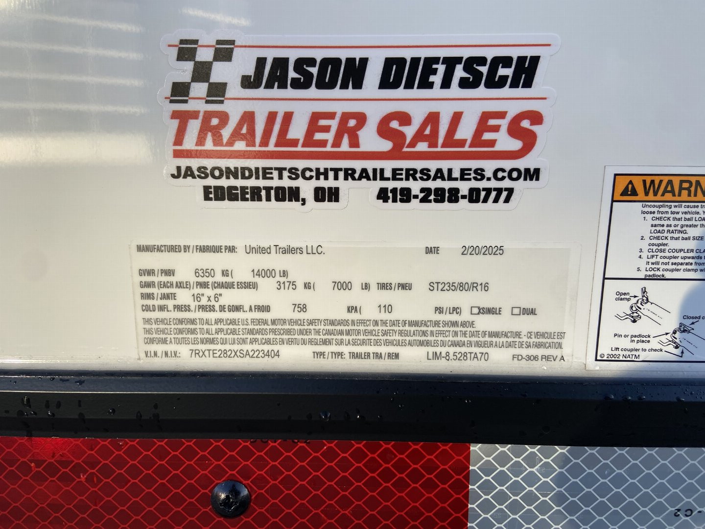 New United Limited 28' Racing Trailer