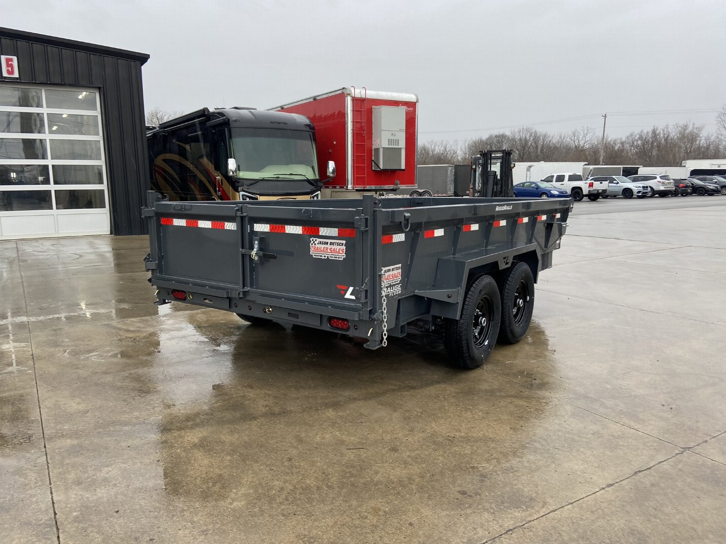 New Lamar 14' Telescopic Dump Trailer
