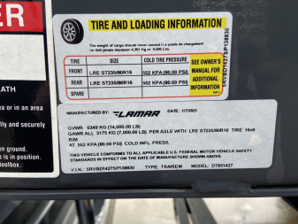 New Lamar 14' Telescopic Dump Trailer