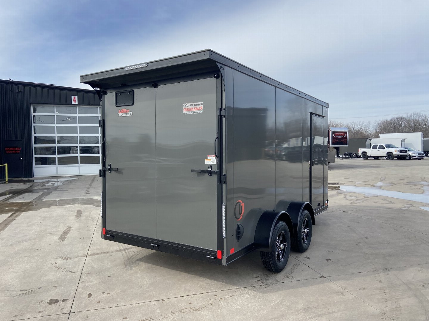 New United UJ 7x14' Enclosed V-Nose Cargo Trailer