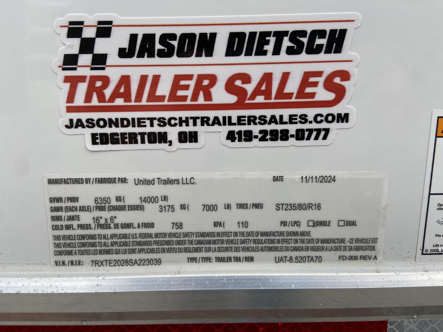 New United UAT 8.5x20 Aluminum Contractor/Tool Crib Trailer