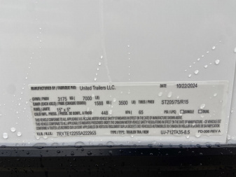 New United UJ 7x12 V-Nose Enclosed Cargo Trailer