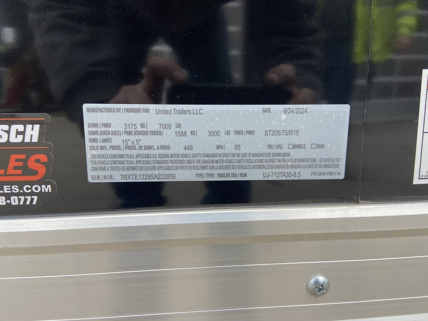 New United UJ 7x12 V-Nose Enclosed Cargo Trailer