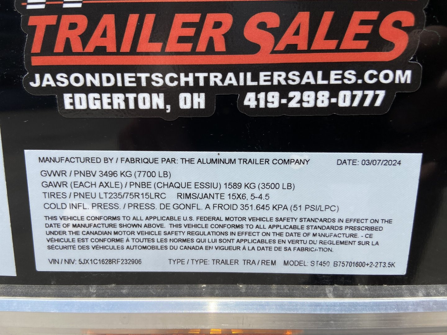 New ATC STO 7.5x16 Aluminum Enclosed Cargo Trailer