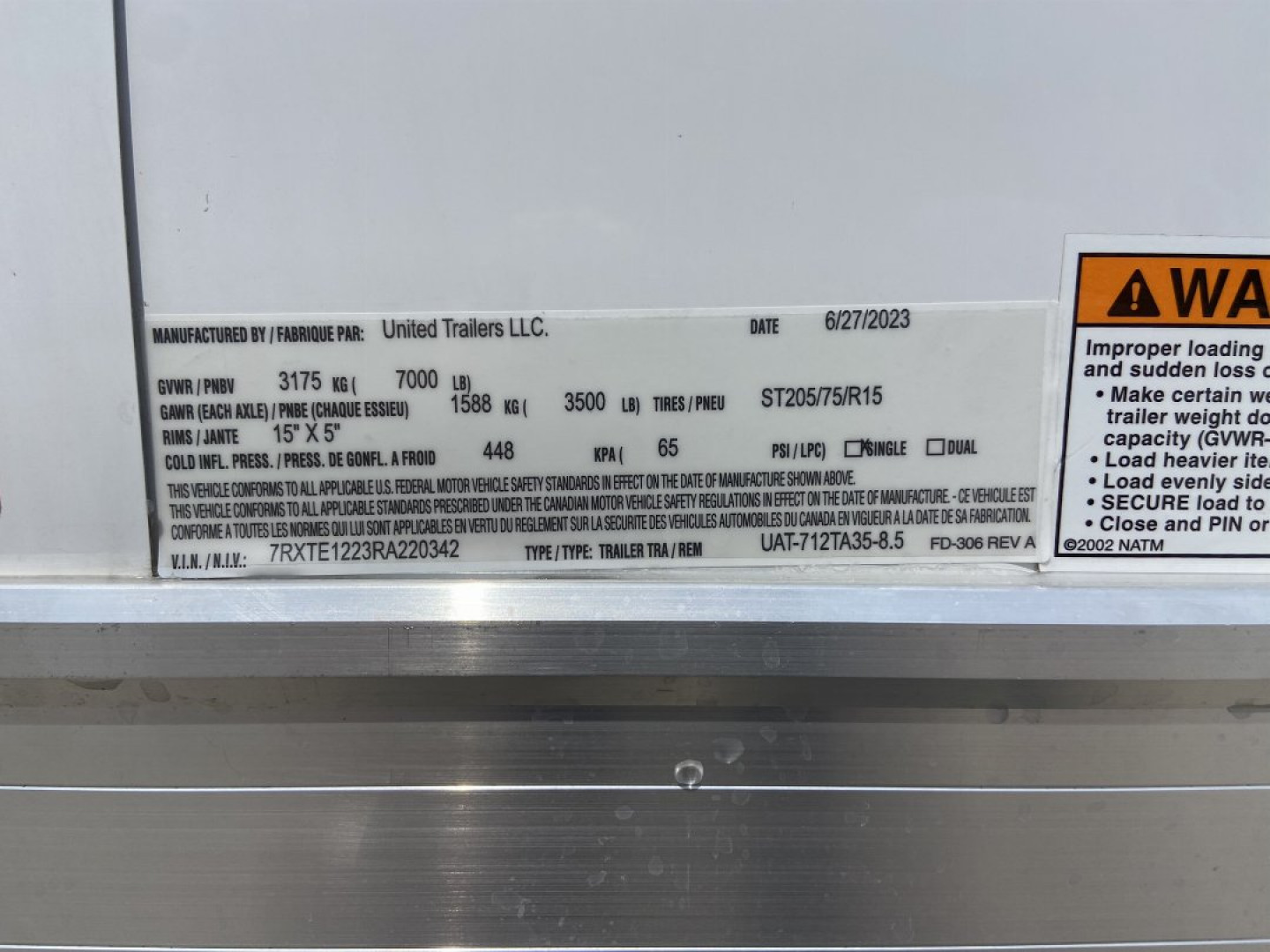 New United UAT 7x12 Aluminum Fiber Splicing Trailer