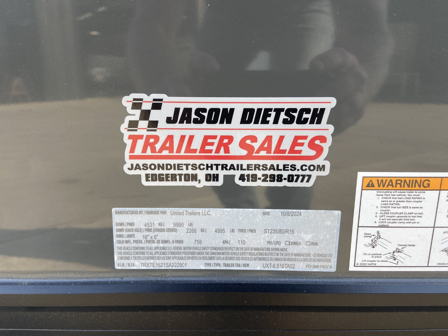 New United UXT 8.5x16 Enclosed Cargo Trailer