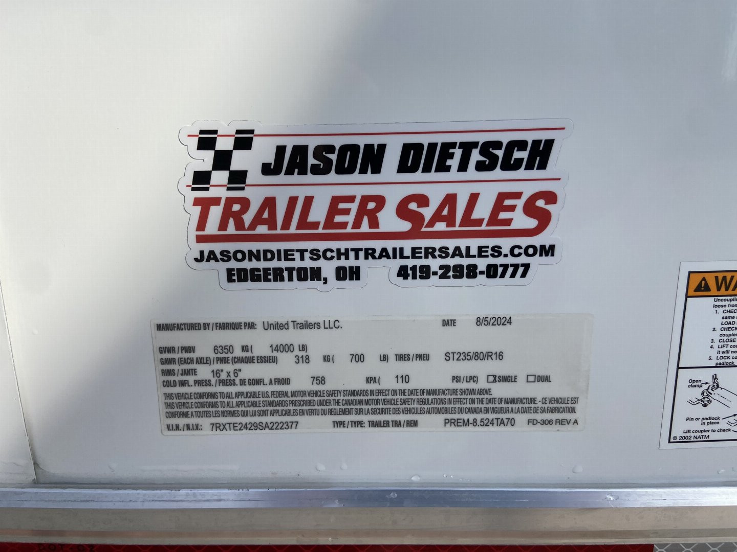 New 24' Racing Trailer - United PREM