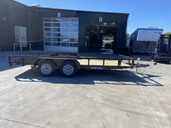 New 2025 Sure-Trac 7x16 Tube Top Utility Trailer