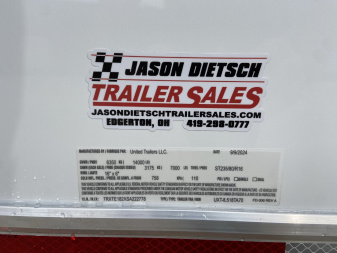 New 2025 United UXT 8.5x18 Enclosed Cargo Trailer