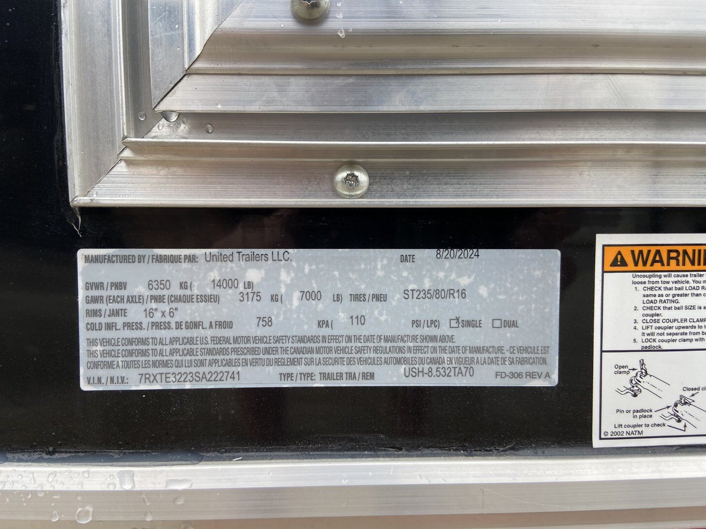 New 2025 United USH 8.5x32 Racing Trailer