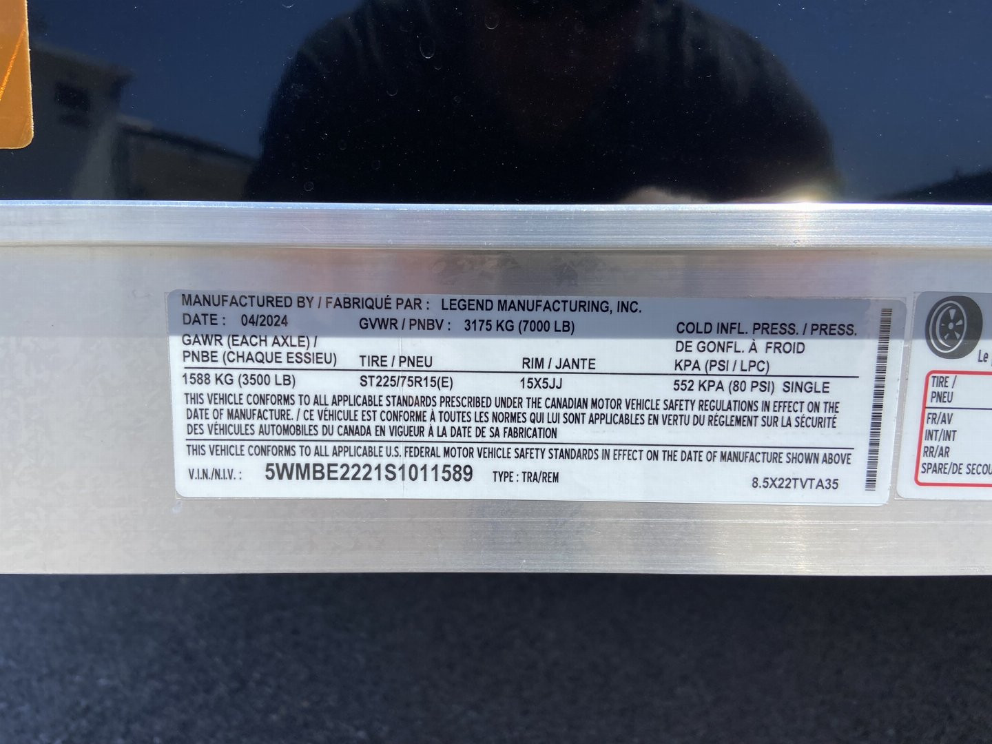 New Legend 8.5x22 Aluminum Trailer