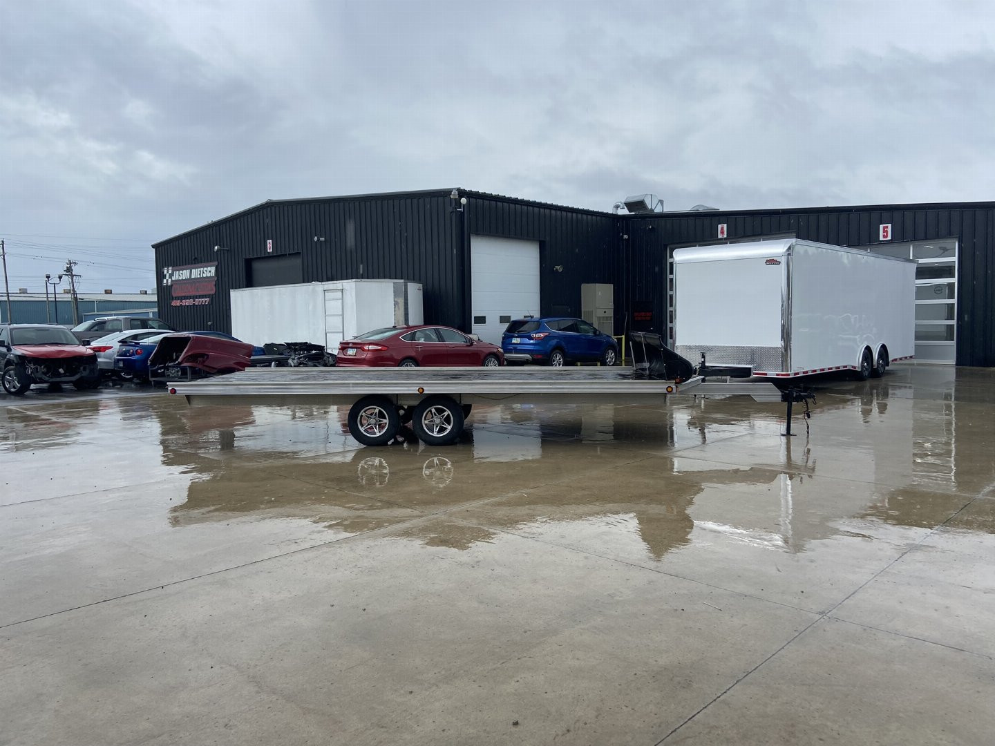 Used 8.5x20 4-Place Snowmobile Trailer