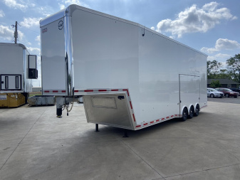 New United 8.5x36 Aluminum Gooseneck Stacker Racing Trailer