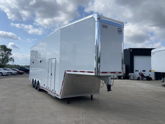 New United 8.5x36 Aluminum Gooseneck Stacker Racing Trailer