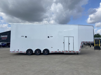 New United 8.5x36 Aluminum Gooseneck Stacker Racing Trailer