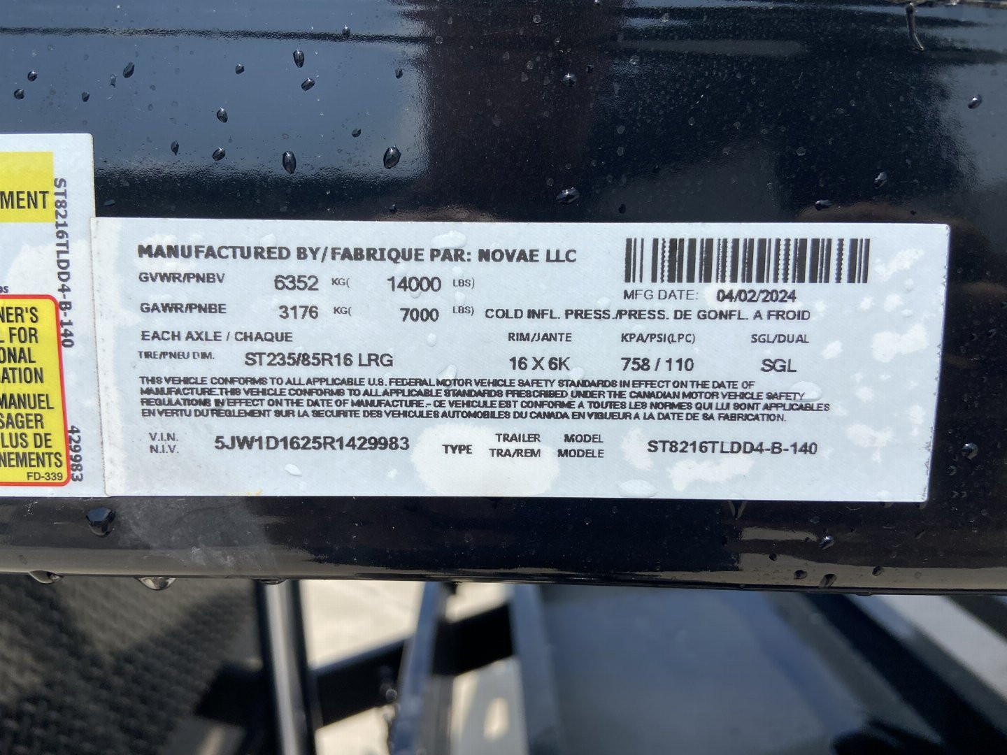 New Sure-Trac 82x16 Dump Trailer with 4' sides and tire upgrade