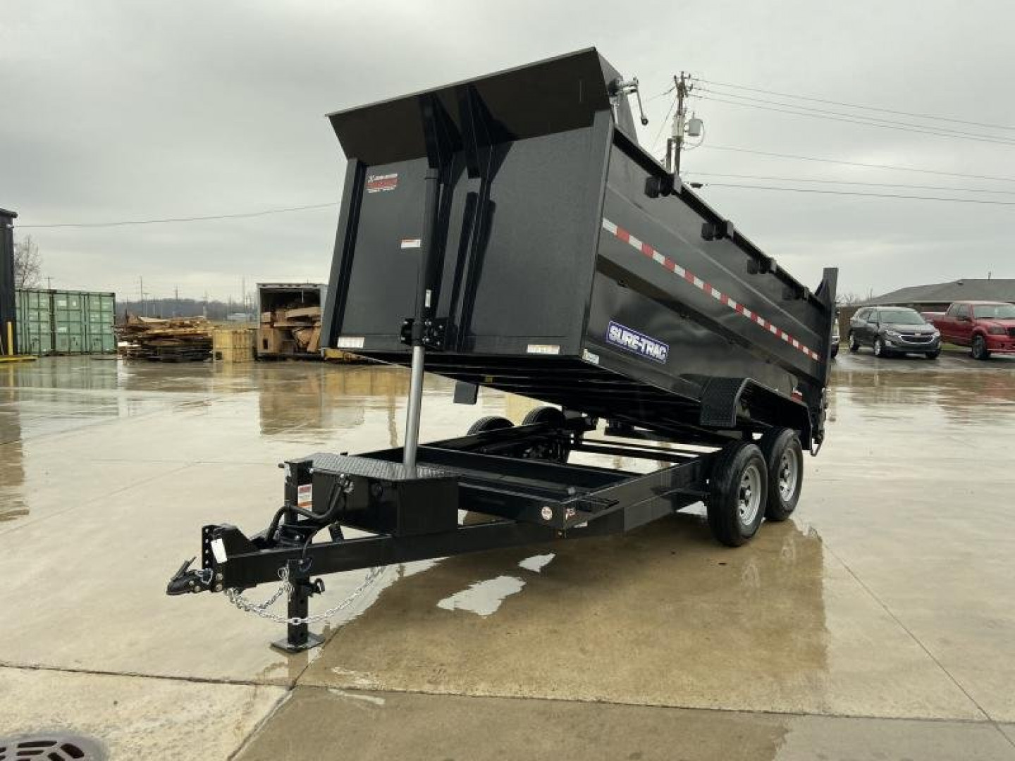 New Sure-Trac 82INx14 HD Low Profile Dump Trailer w/ 4 Ft. Sides  14K Telescopic