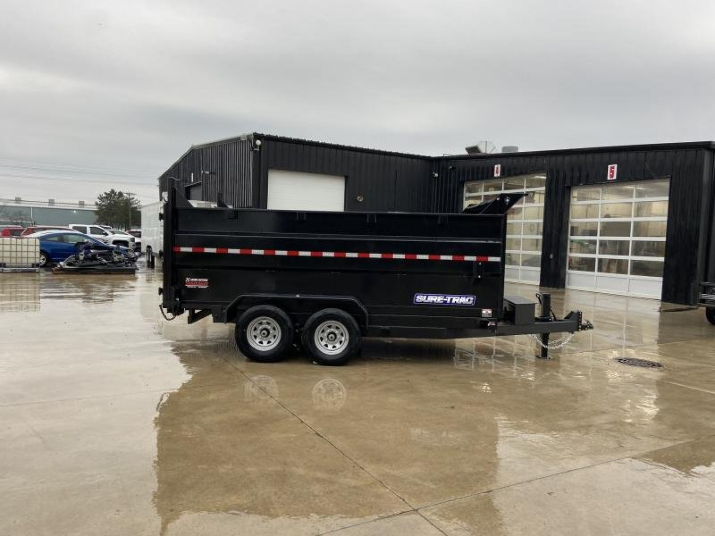 New Sure-Trac 82INx14 HD Low Profile Dump Trailer w/ 4 Ft. Sides  14K Telescopic