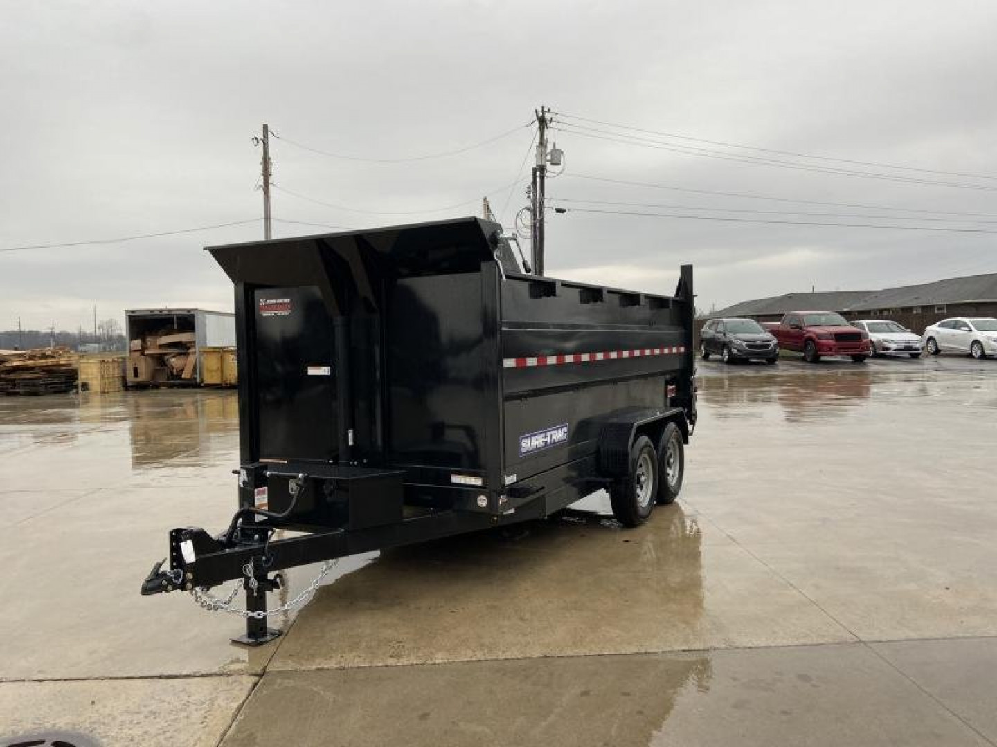 New Sure-Trac 82INx14 HD Low Profile Dump Trailer w/ 4 Ft. Sides  14K Telescopic