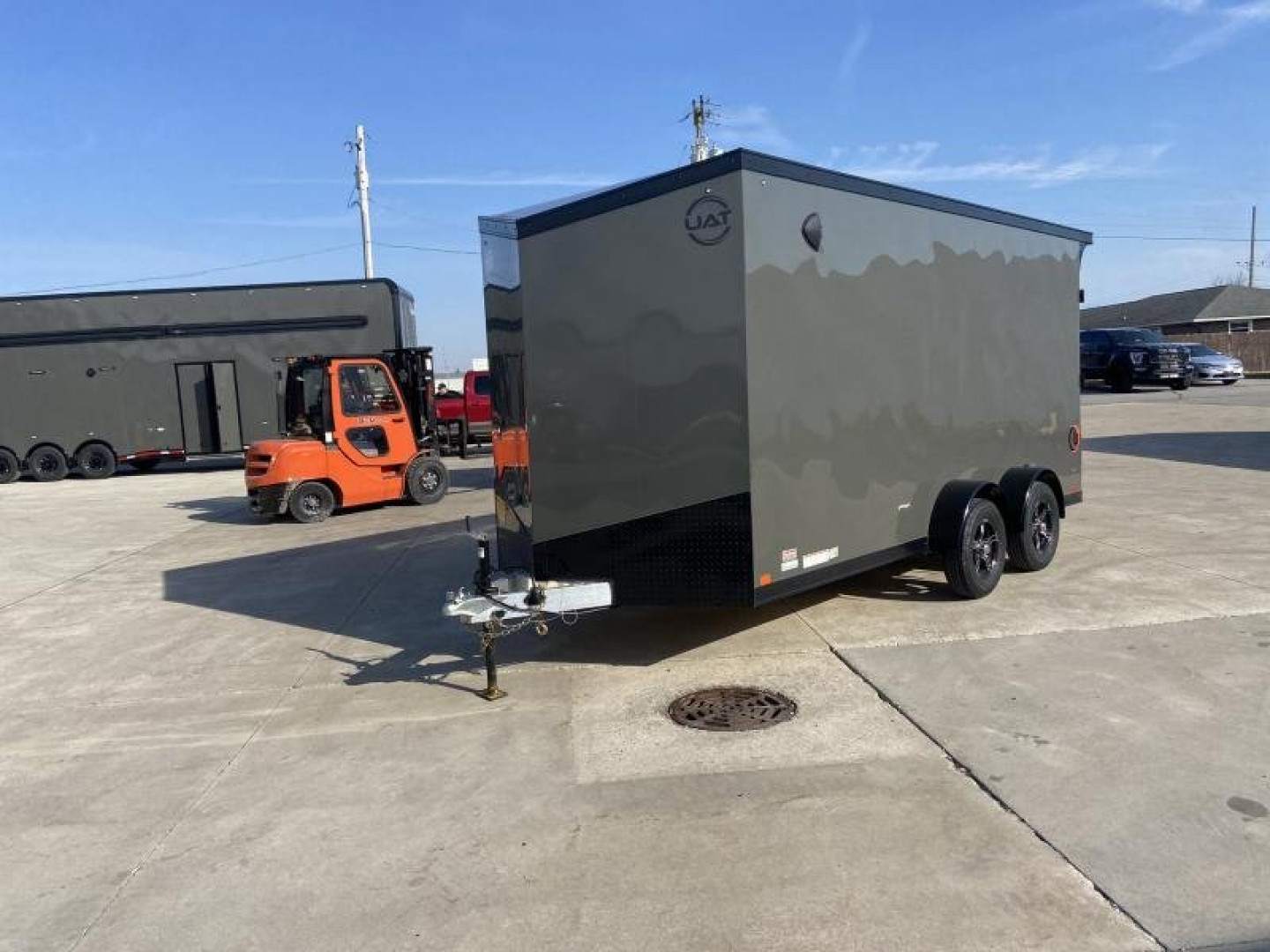 New United UATV 7x16 Enclosed Cargo Trailer w/ V-Nose