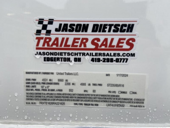 New United UXT 8.5x16 Contractor Tool Crib Trailer