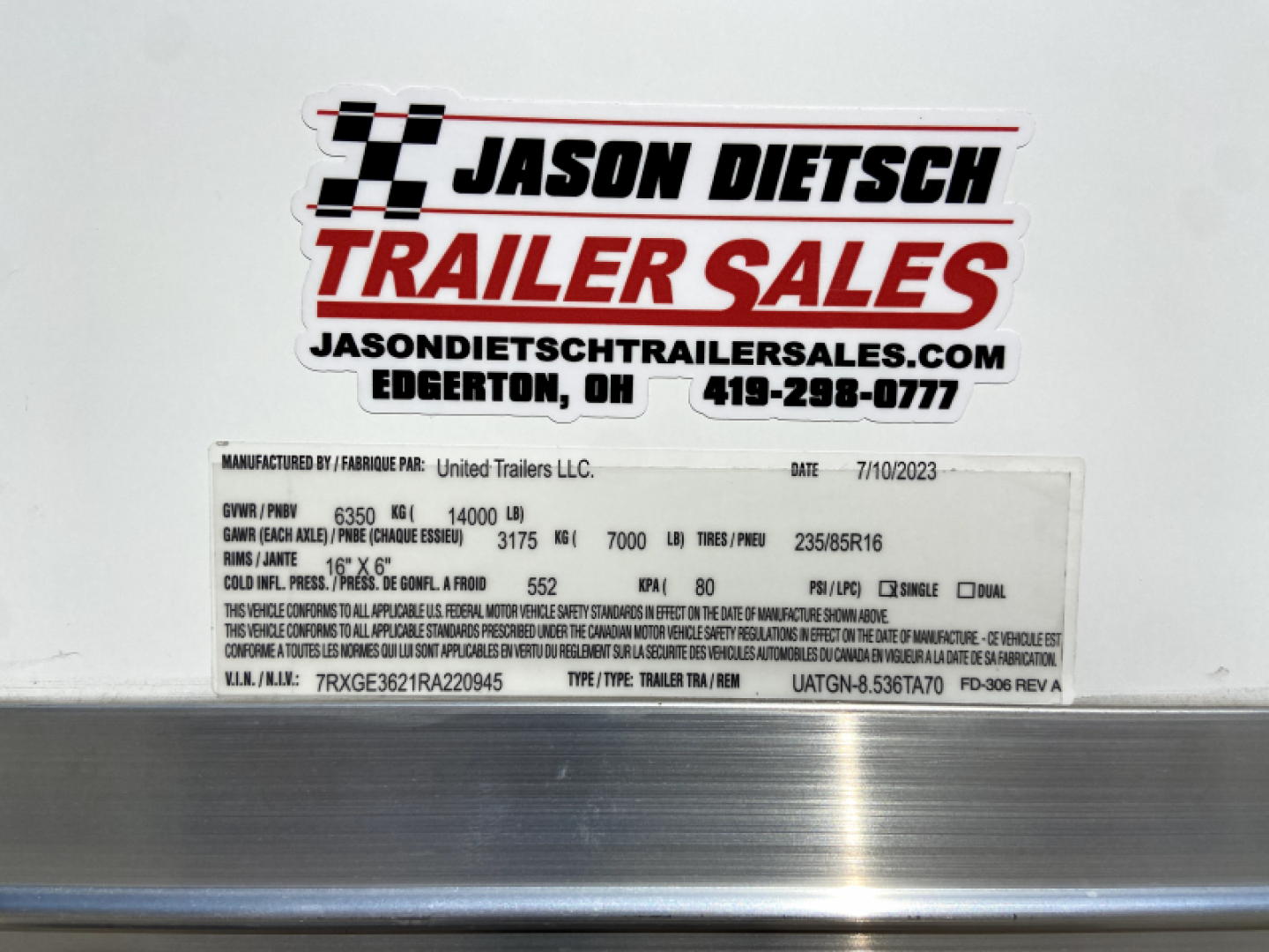 New 36' Aluminum Gooseneck Racing Trailer - United